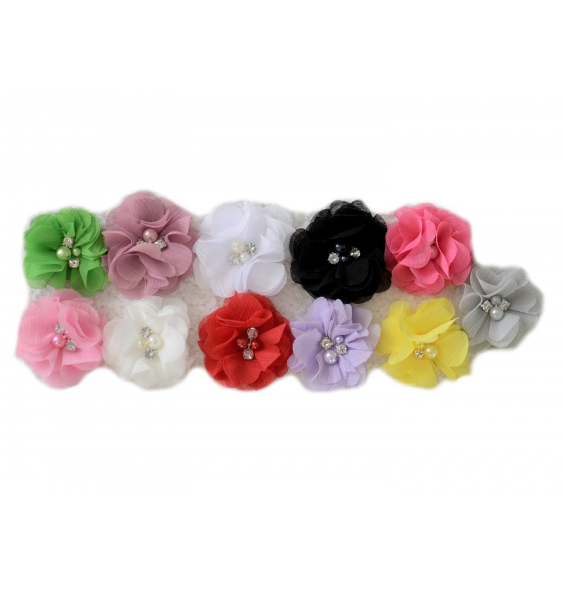 2" Pearl and Rhinestone Flower