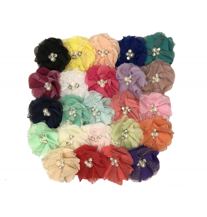 2.5" Pearl and Rhinestone...