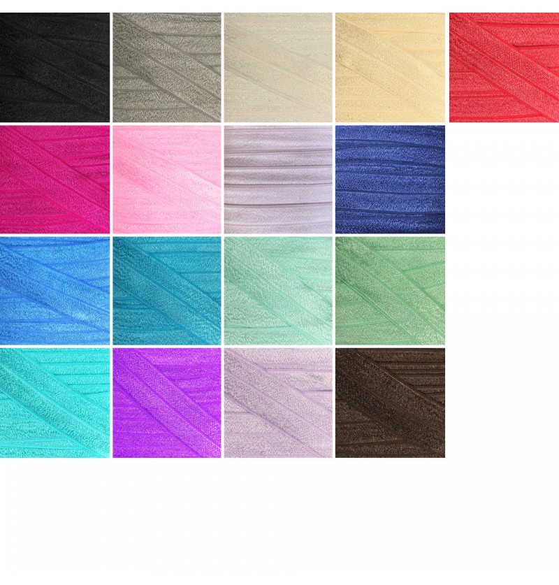 1" Fold Over Elastic - Colored