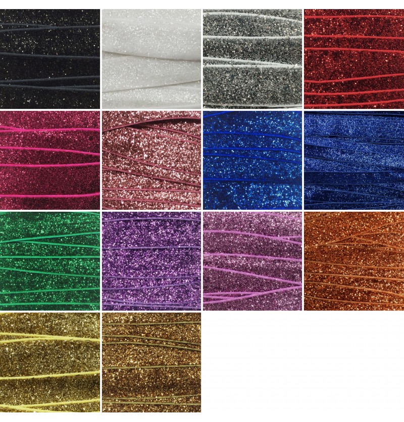 Glitter 5/8" Fold Over Elastic