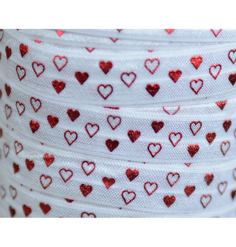 White w/ Red Foil Hearts...